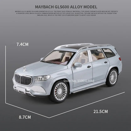 1:24 Scale Maybach S400L GLS600 Alloy Cars Models Toys Wheel Pull Back Vehicles Model Sound Light Toy Cars Boys Festival Gifts