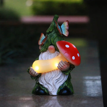 Solar Dwarf Garden statue Resi mushroomOutdoor garden decorative garden art sculpture used for garden lawn decorative lights