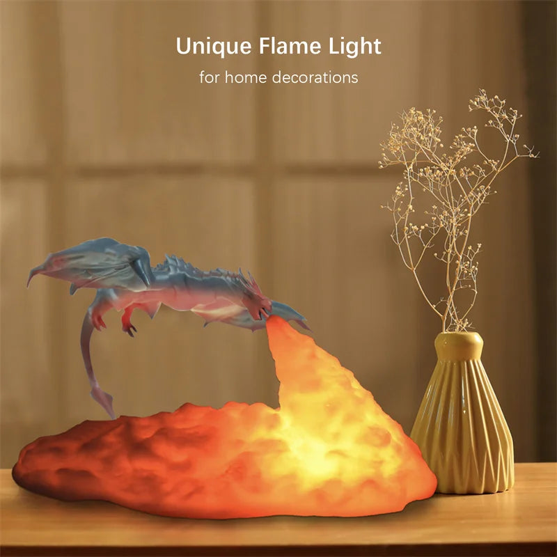 LED 3d Dragon Lamp Creative Desk Lamp Gift Night Spitfire Shaped Game Lighting Decorations Lamp Ice and Fire Dragon