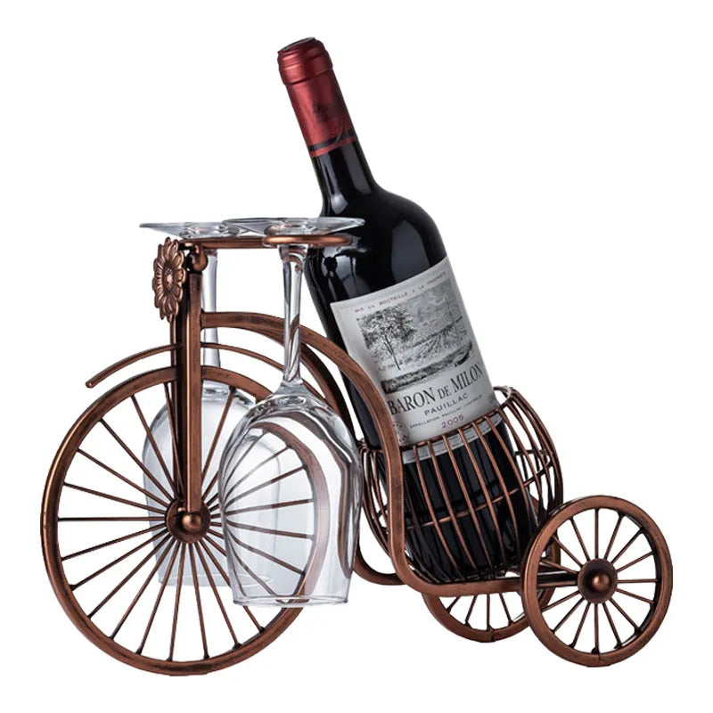 Kreative Persönlichkeit Retro Fahrradform Weinregal Bar Esstisch Weinglashalter Dual-Use-Wein-Organizer-Rack