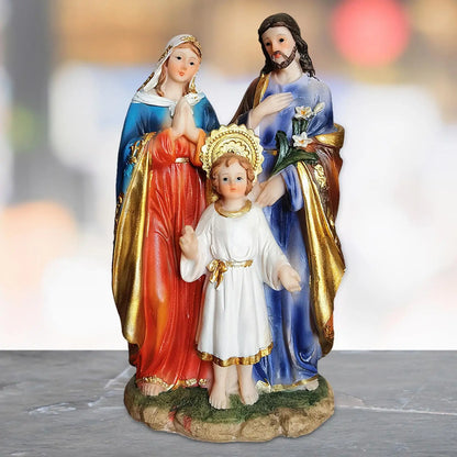 Holy Family Statue Collection Ornament Mary Joseph Figures Holy Family with Child Figurine for Car Office Desk Table Decor