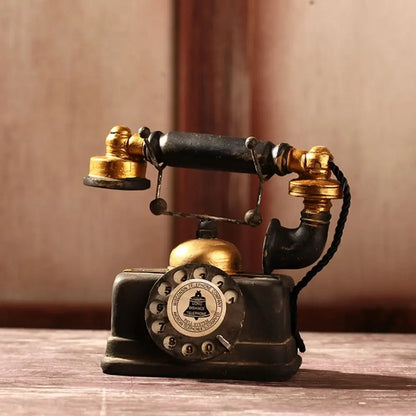 European Retro Rotary Telephone Crafts Cafe Shop Living Room Photography Shoot Props Home Decor Vintage Office Table Ornaments