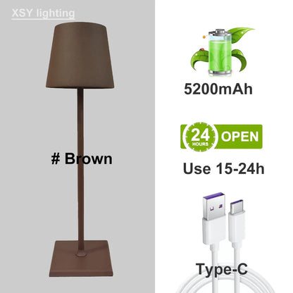 Hotel Cordless Usb Rechargeable Table Lamp Poldina Waterproof Touch Switch Table Lamp for Bedroom Hotel Living Room Restaurant