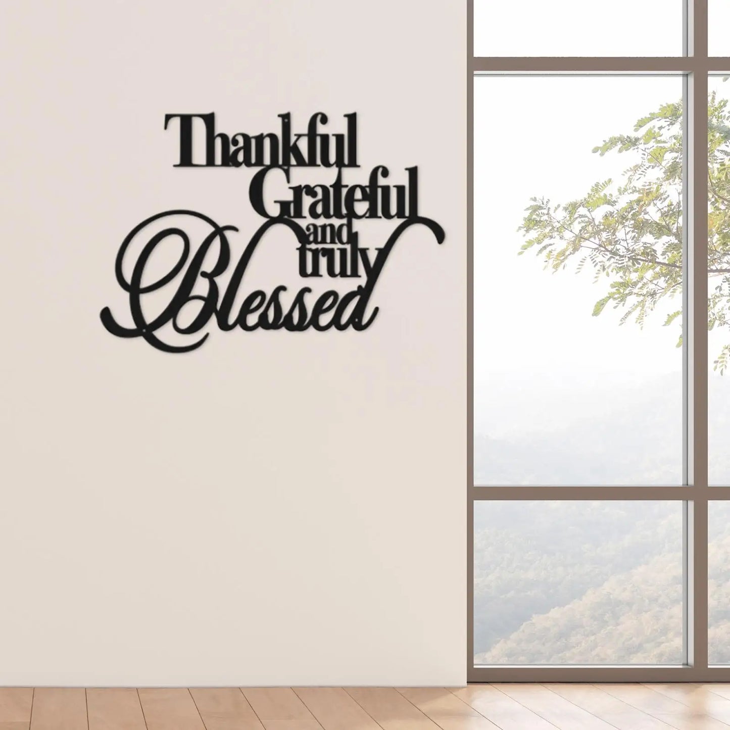 Thankful Grateful Blessed Wall Decor Hanging Ornament Creative Centerpiece Craft