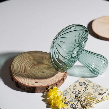 Nature-Infused Home: Handcrafted Glass Vase In Mushroom Shape Elegant Glass Mushroom Vase for Your Decor
