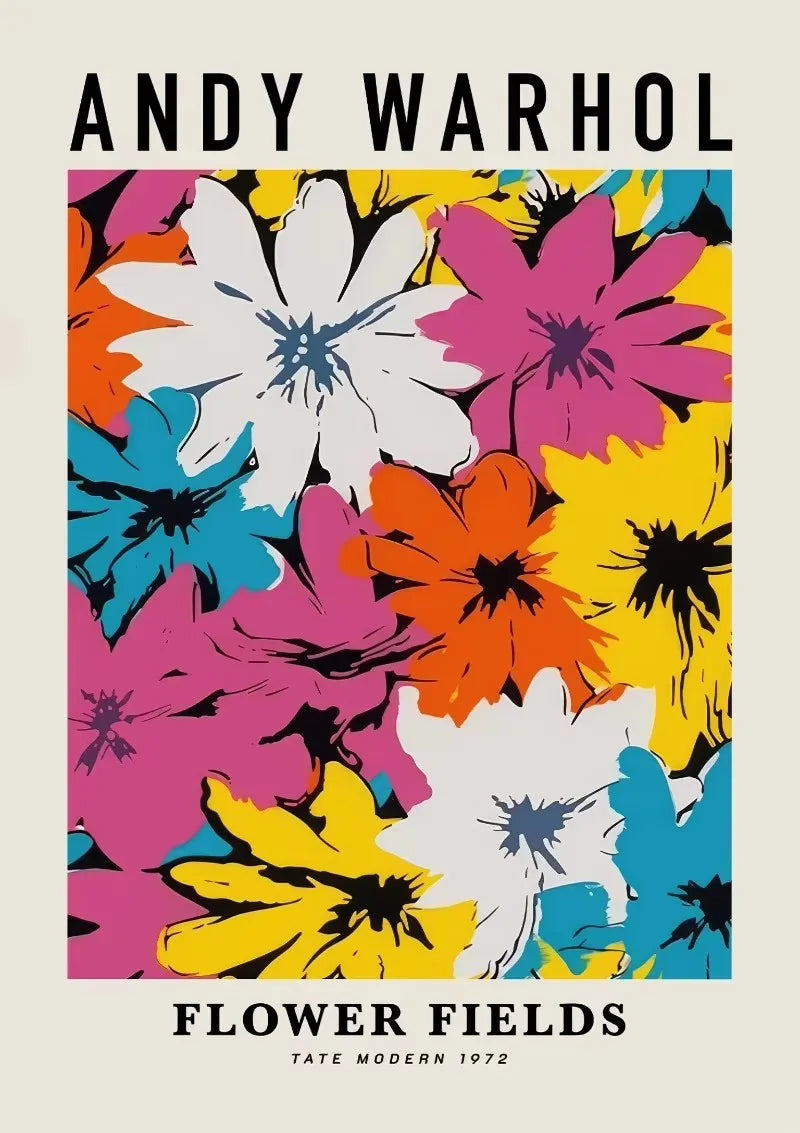 Andy Warhol Artwork Flowers Tulip Sunflowers Daisies Peony Abstract Poster Canvas Paintings Wall Art Pictures Home Decor