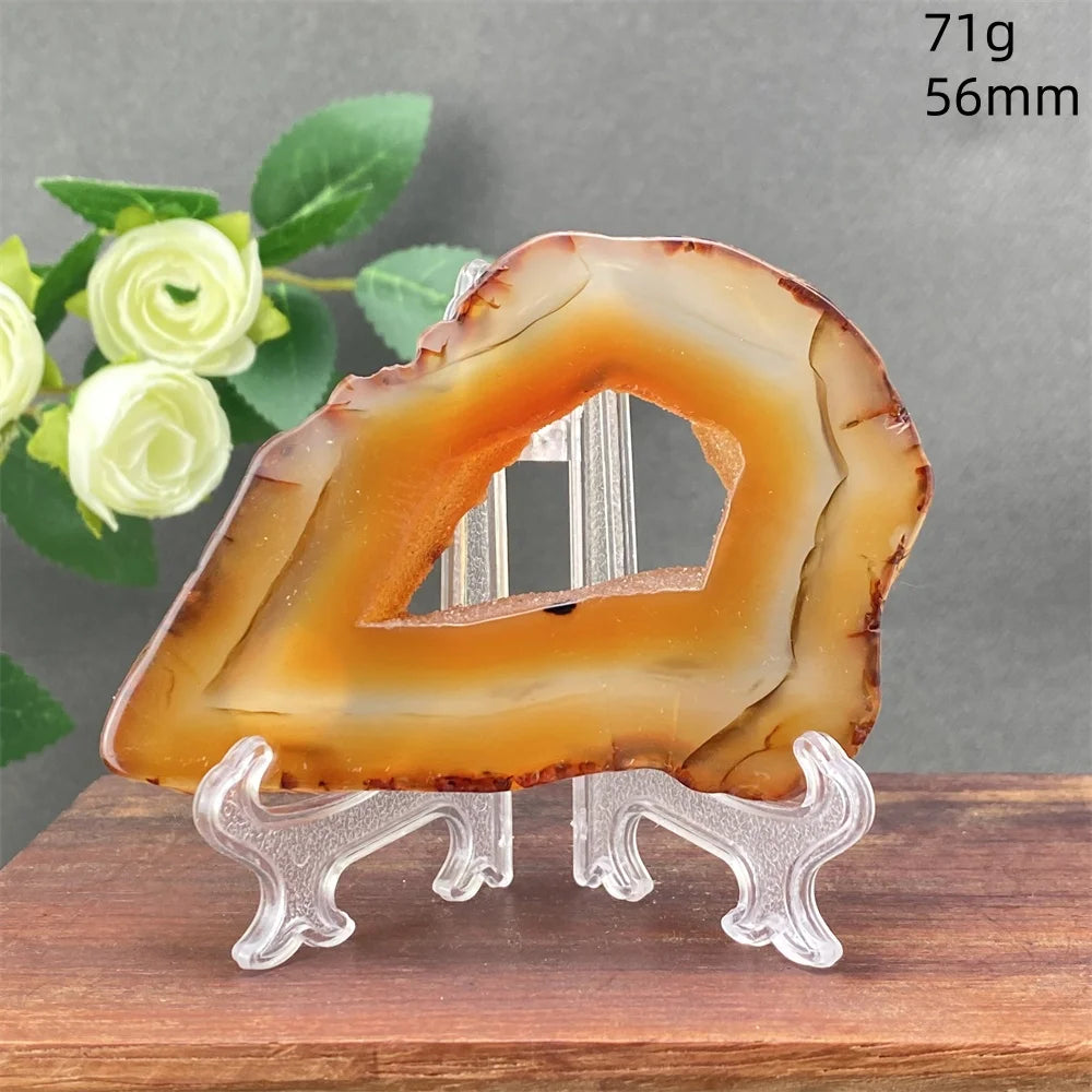 Natural Red Agate Crystal Cavity Stone - Energy Healing Reiki Meditation Beautiful Home Decor Gift for Prayer