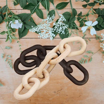 Wooden Chain Link Bohemian Art Hand Carved Modern Ornament Crafts for Farmhouse Bedroom Coffee Rustic Decoration