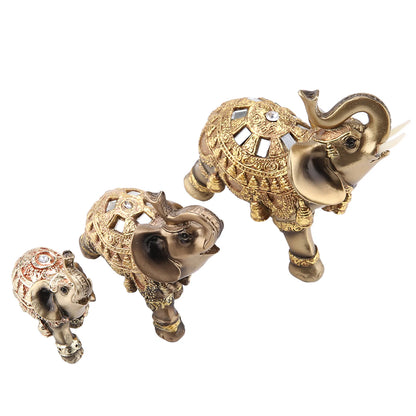 Elephant Sculpture Lucky Feng Shui Golden Elephant Statue Sculpture Wealth Figurine Gift Home Decoration Feng Shui Elephant
