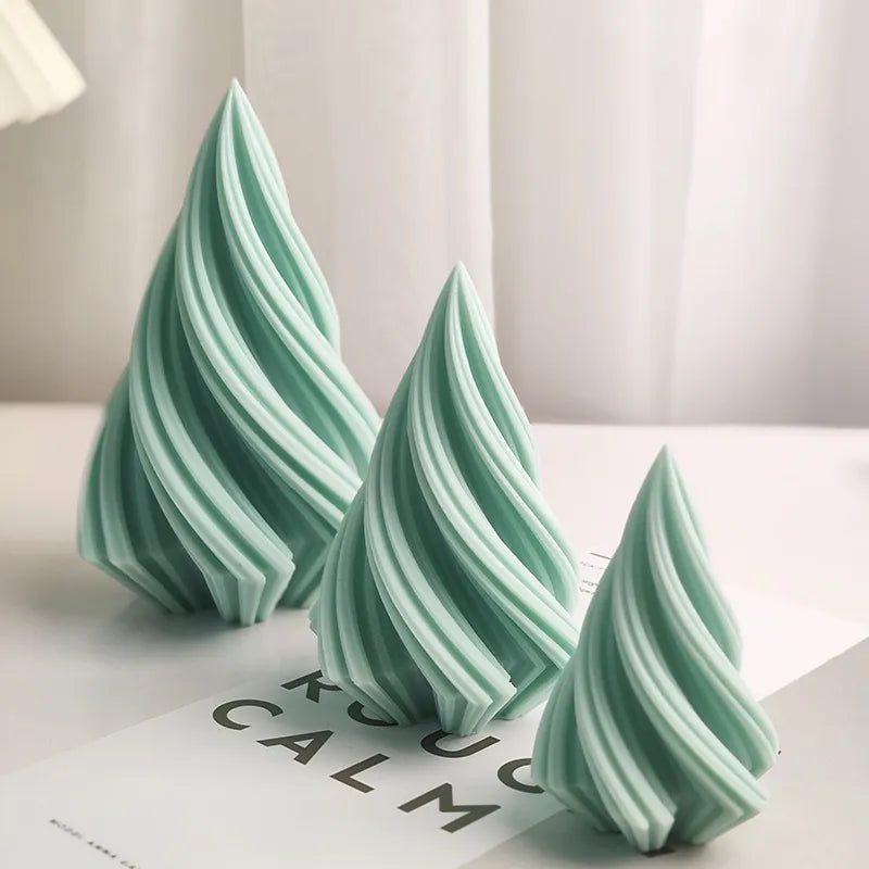 Beautiful 3D Unique Candles Molds Carved Wavy Candle Abstract Art Geometric Irregular Silicone Candle Mould For Home Decoration
