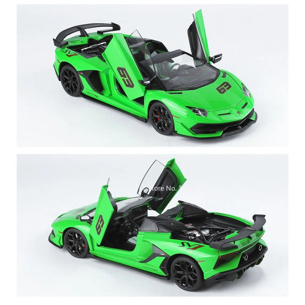 1:18 Alloy Lambor Aventador SVJ63 LP770 Models Cars Toys Doors Opened Miniature Car Wheel Steering Vehicles Child Adult Gifts