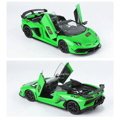 1:18 Alloy Lambor Aventador SVJ63 LP770 Models Cars Toys Doors Opened Miniature Car Wheel Steering Vehicles Child Adult Gifts