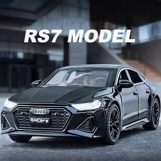 1:32 RS7 Alloy Toys Models Diecast Cars with Light Music Rubber Tires Car 6 Doors Opened Miniature Vehicle Child Adult Gifts