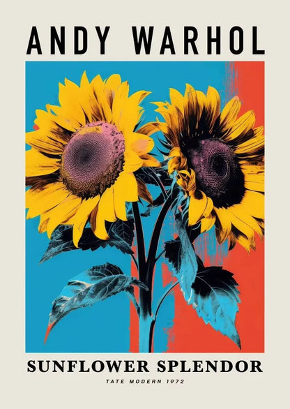 Andy Warhol Artwork Flowers Tulip Sunflowers Daisies Peony Abstract Poster Canvas Paintings Wall Art Pictures Home Decor