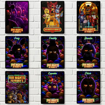 New FNAF Movie Poster Gallery Prints Painting Wall Canvas Pictures Living Room Sticker