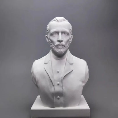 Artist Portrait Bust Statue - Textured Mini Plaster Head Sculpture for Art Lovers, Classroom Teaching | Eco-Friendly Decor Gift