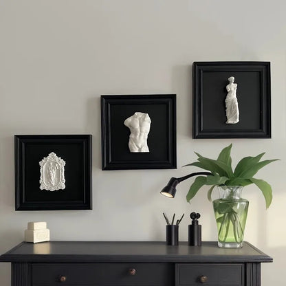 Retro Roman Torso Sculpture Three-Dimensional Relief Modern Minimalist Decorative Painting Desktop Photo Frame Ornament Gift