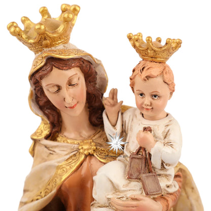 25 cm hoch. Unsere Liebe Frau vom Berg Karmel, Jungfrau Maria und Kind, Statue, Skulptur, heilige Figur für Zuhause, katholische dekorative Verzierung, 25 cm