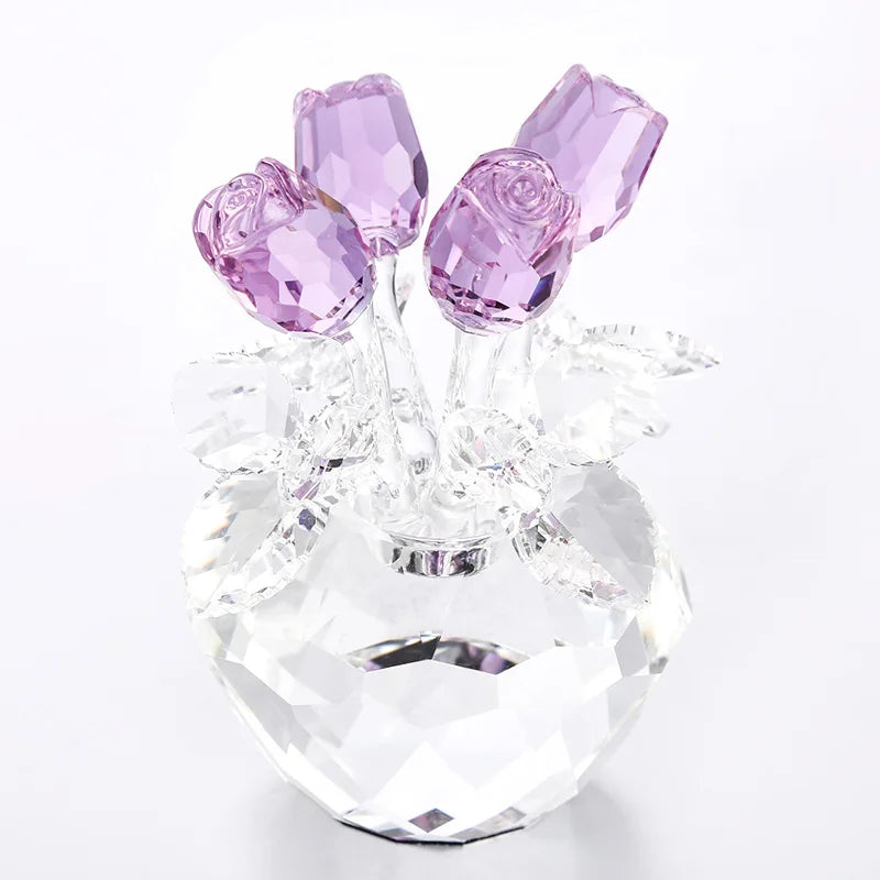 Lovely Car Perfume Holder Wholesale Crystal Rose Car Accessories Ornaments Living Room Decoration  Office Decoration  Vintage