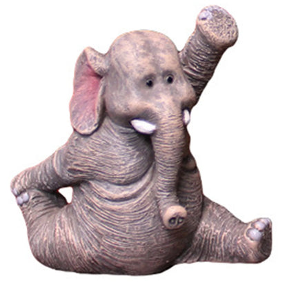3Pc Yoga Elephant Statue Creative Craft Garden Microlandscape Elephant Decorations Tabletop Statue for Living Room Bedroom Decor