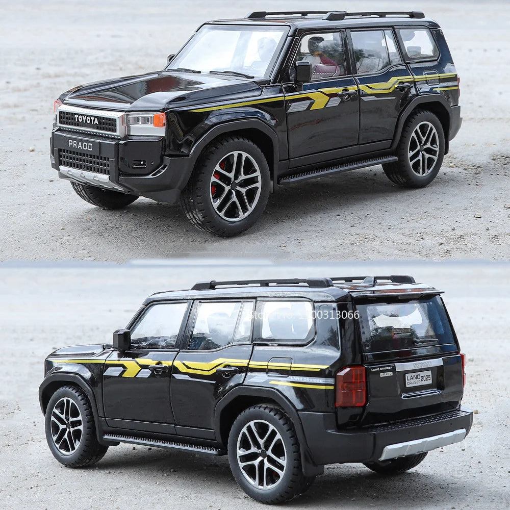 1:24 Scale Prado LC250 Models Cars Toys Alloy Diecast 6 Doors Opened Miniature Vehicles Pull Back Off-road Boys Perfect Gifts