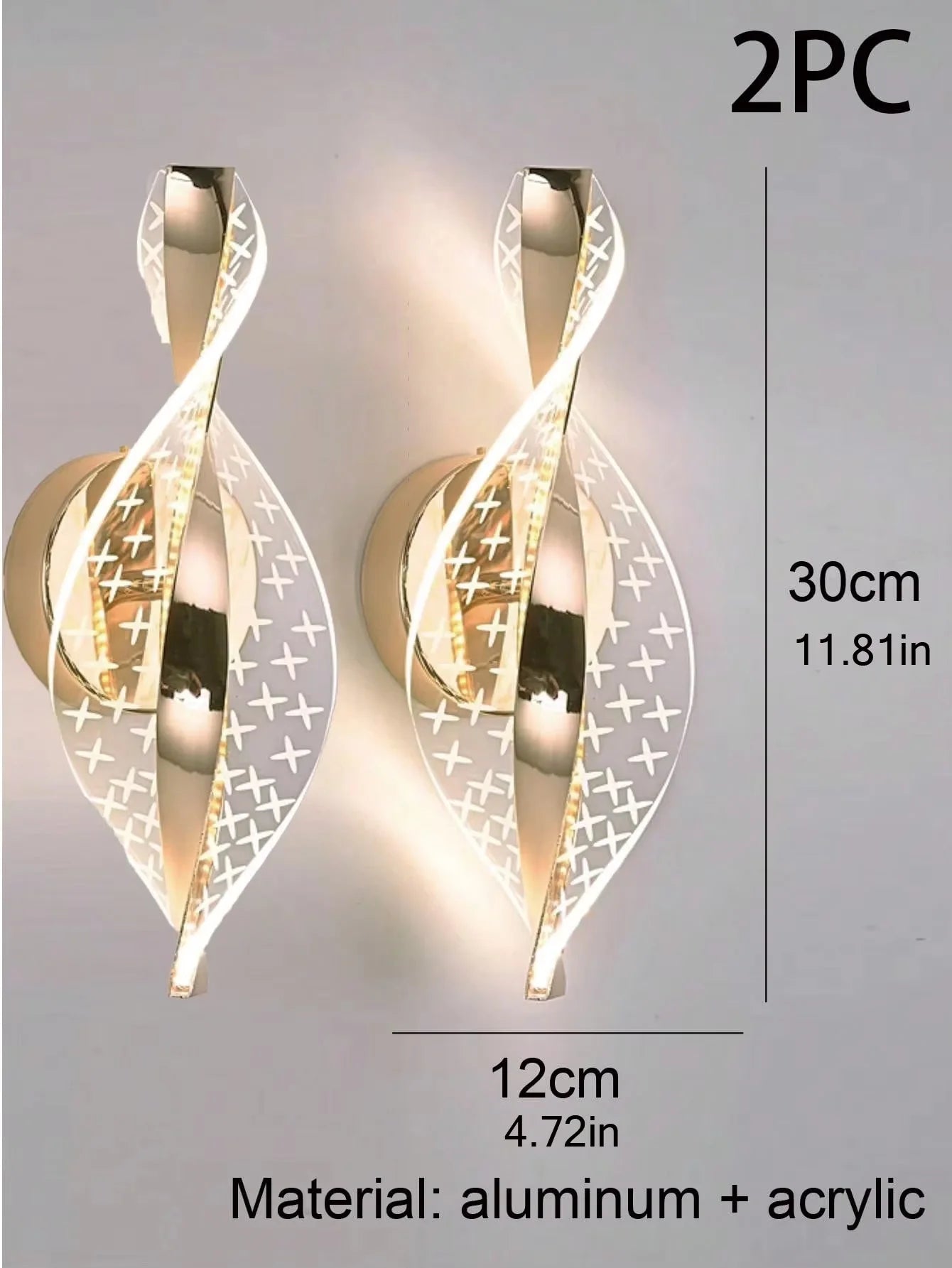 1pc/2pc LED Light Luxury Gold/Black Acrylic Wall Sconce for decorating living room back wall,bedroom bedside home decor lighting