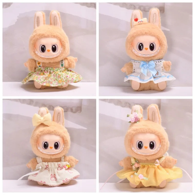 Second generation labubuBU sitting party vinyl blind box LABUBU holiday clothes cute skirt instead of baby clothes cute.