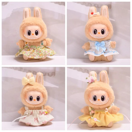 Second generation labubuBU sitting party vinyl blind box LABUBU holiday clothes cute skirt instead of baby clothes cute.