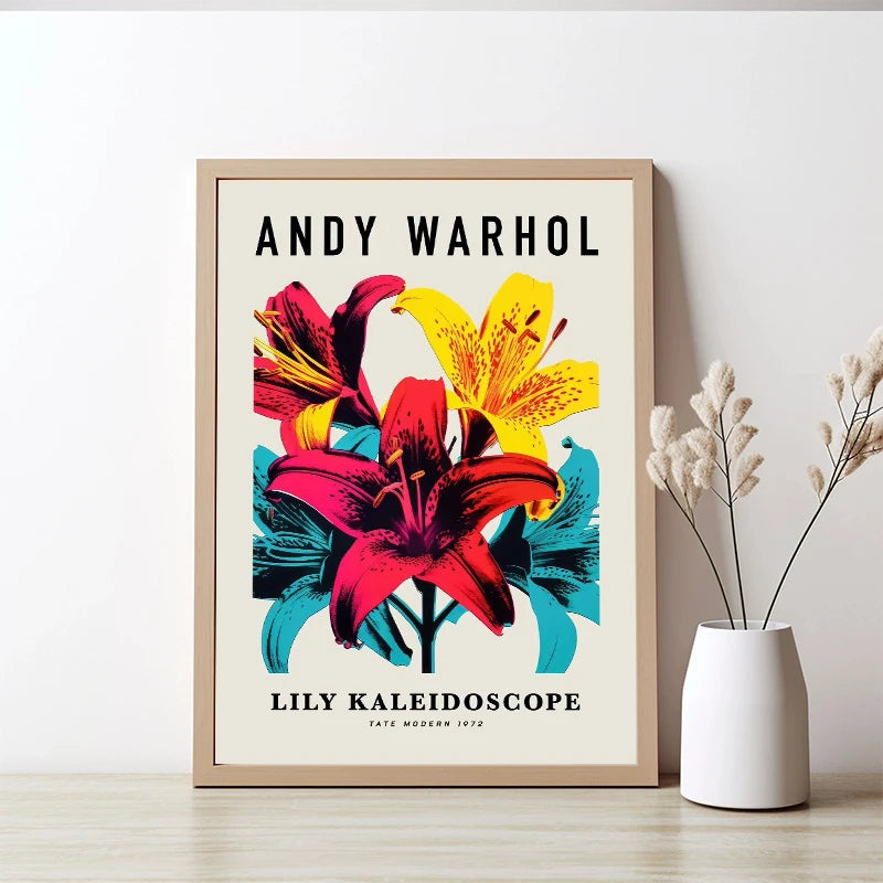 Andy Warhol Artwork Flowers Tulip Sunflowers Daisies Peony Abstract Poster Canvas Paintings Wall Art Pictures Home Decor