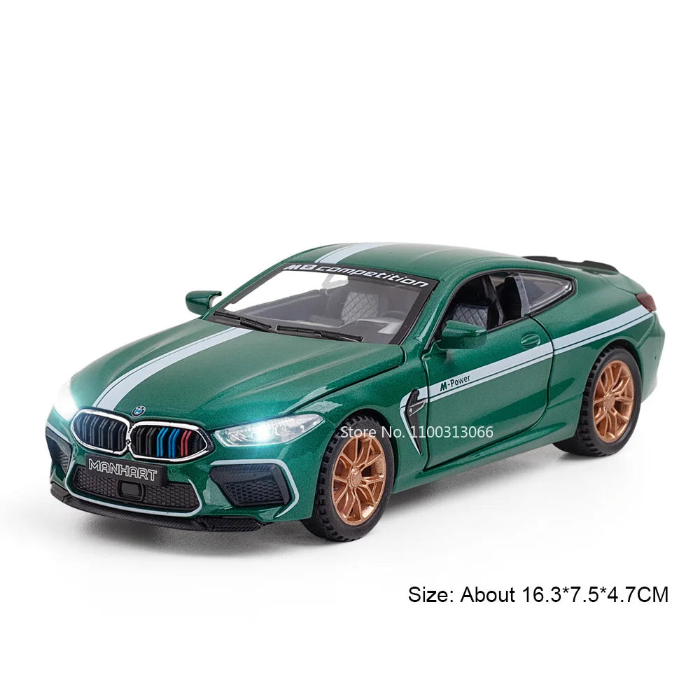 1:32 Alloy M8 Model Toys Cars with Light Sound Rubber Tires Miniature Vehicles Doors Opened Police Car Kids Children's Day Gifts