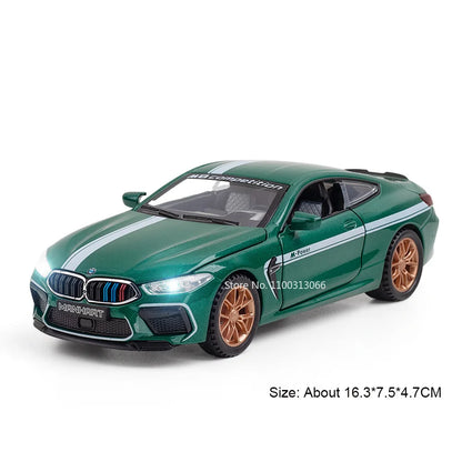 1:32 Alloy M8 Model Toys Cars with Light Sound Rubber Tires Miniature Vehicles Doors Opened Police Car Kids Children's Day Gifts