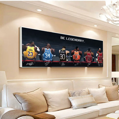 Motivational Basketball C-Curry and K-kebe Poster Canvas Print Home Living Room Bedroom Cafe Art Painting Decoration