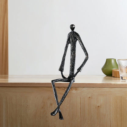 Abstract Human Figurine Metal Statue Sculpture for Table Bookshelf Christmas Home Decor Collectible Table Sculpture Decoration