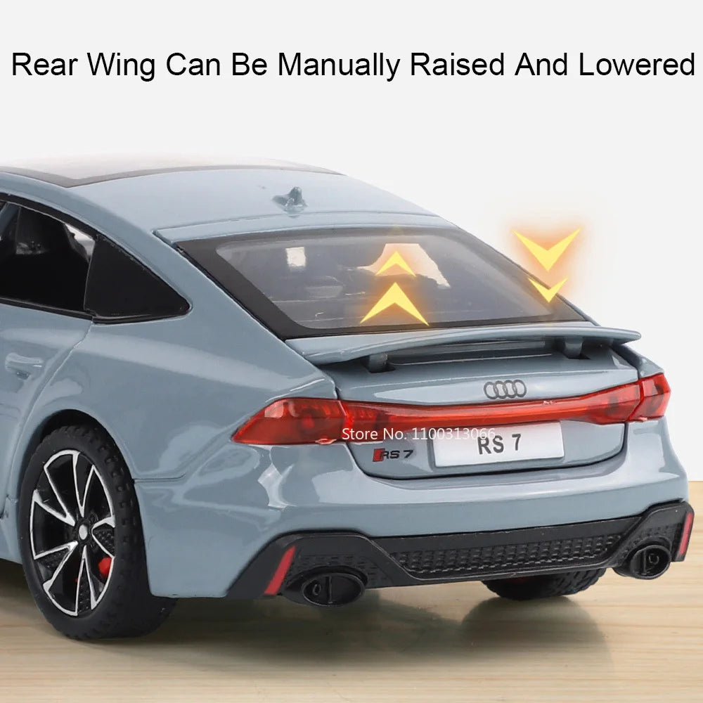 1:32 Alloy Diecast RS7 A6L Toys Cars Models Wheel Steering Light Music Vehicles 6 Doors Opened Miniature Car Toddler Kids Gifts