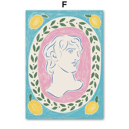 Women's Statue Unicorn Clothes Food Abstract Wall Art Canvas Oil Painting Posters And Prints Wall Pictures For Living Room Decor