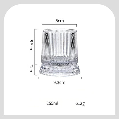 European Crystal Wine Decanter with Rotating Star Design - Whiskey & Beer Glass Set, Modern Home Bar Accessories Gift