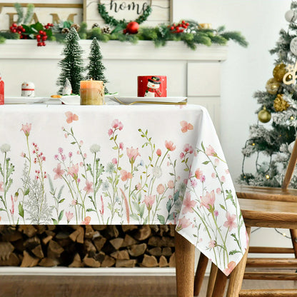 Spring Pink Flowers Rectangle Tablecloth Wedding Party Decor Seasonal Farmhouse Kitchen Dining Table Cloths Picnic Table Decor