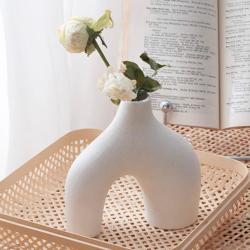 Flower Vases Home Decor Nordic Ceramic Vase Home Decoration Accessories Office Bookshelf Decorative Flower Vase Design Original