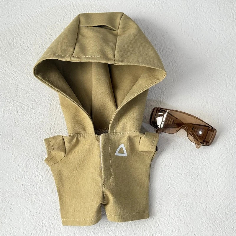 Clothes for Labubu Jackets 17cm Outfit Accessories for The Monster Korea Kpop Idol V1/V3 Commando Jacket Clothing Pendant Mp5