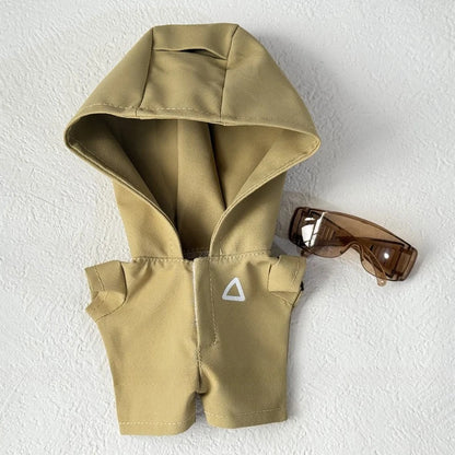 Clothes for Labubu Jackets 17cm Outfit Accessories for The Monster Korea Kpop Idol V1/V3 Commando Jacket Clothing Pendant Mp5