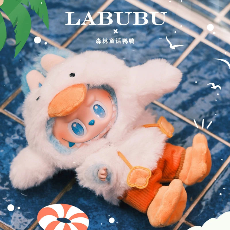 New 17cm Lafufu Pendant V1 V2 V3 Vinyl Doll Clothing Cute Forest Fairy Tale Same Style Duck Jumpsuit Clothes Set Gift