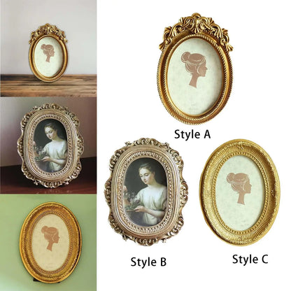 European Style Vintage Style Picture Frame Resin Photo Gallery Art Crafts Oval