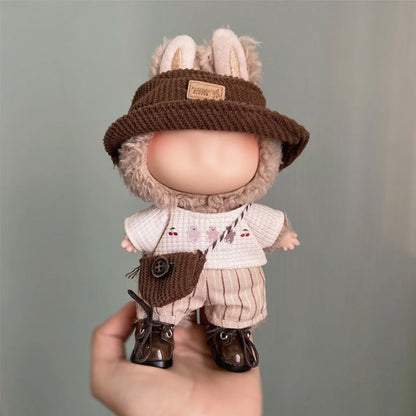 Plush Doll Clothes 15-17cm Lafufu Clothes Designer DIY Toy Dress Up Party Gift Doll Accessories for Keychain Pendant Decoration