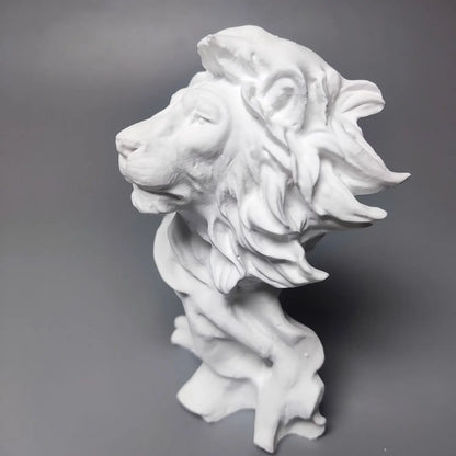 European Lion Bust Plaster Portrait Art Gypsum Retro Relief Desk Ornaments Art Aesthetic Sculpture Creative Animal Ornament