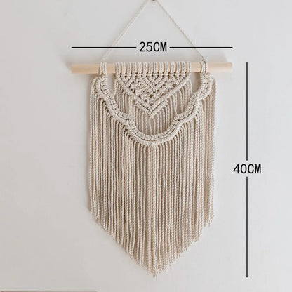 25*40CM Nordic Hand-woven Tassel Tapestry Bohemian Wall Hanging Decoration Home Homestay Decorative Pendant Room Decor Aesthetic