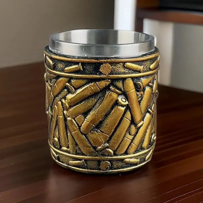 1pc, Stainless Steel Bullet Pattern Beer Mug - Perfect for Summer and Winter Drinks, Coffee, and Water - Ideal Gift for Birthday