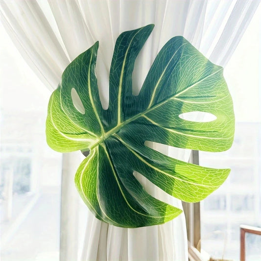 1/2/4 Pc:Creative Handmade Monsoon Palm Leaf Curtain Clip for Bedroom Living Room Decoration Curtain Straps Home Decoration