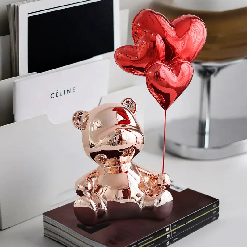 Bear Figurine Home Decor Nordic Modern Animal Figurines For Interior Creative Office Living Room Home Decoration Accessories