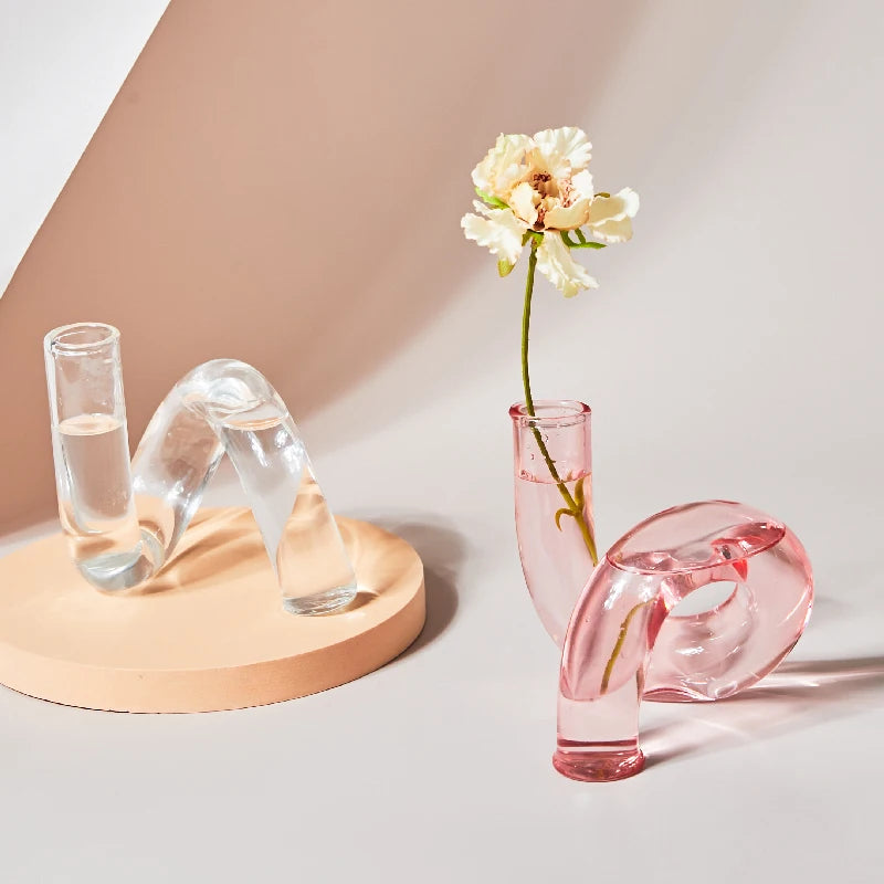 Glass Vases Clear Flower Vase Candle Holders Wedding Centerpieces Home Decoration Table Centerpieces Candlestick Holder