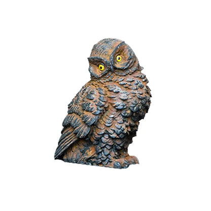 Creative Owl Ornaments Imitation Cast Iron Living Room Desktop Mini Home Ornaments Study Decoration Tea Pet Art Figurine Decor